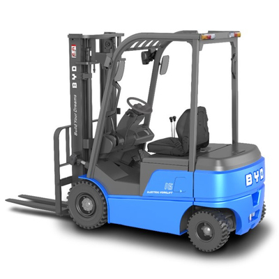 Fabriqué en Chine, le chariot élévateur électrique à quatre pivots de BYD pèse entre 1,6 et 1,8 tonne