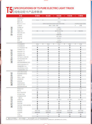 Les caractéristiques du T5 PURE ELECTRIC LIGHT TRUCK